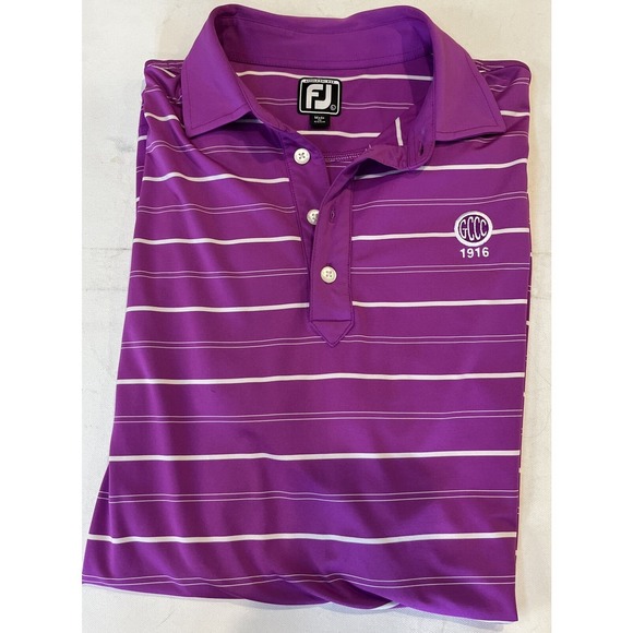 Men’s Footjoy Golf Polo Magenta‎ Lg GCCC 1916 Front Stitch - Picture 1 of 6